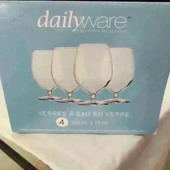 Daily ware glass drinking goblets. NIB - Picture 5 of 8